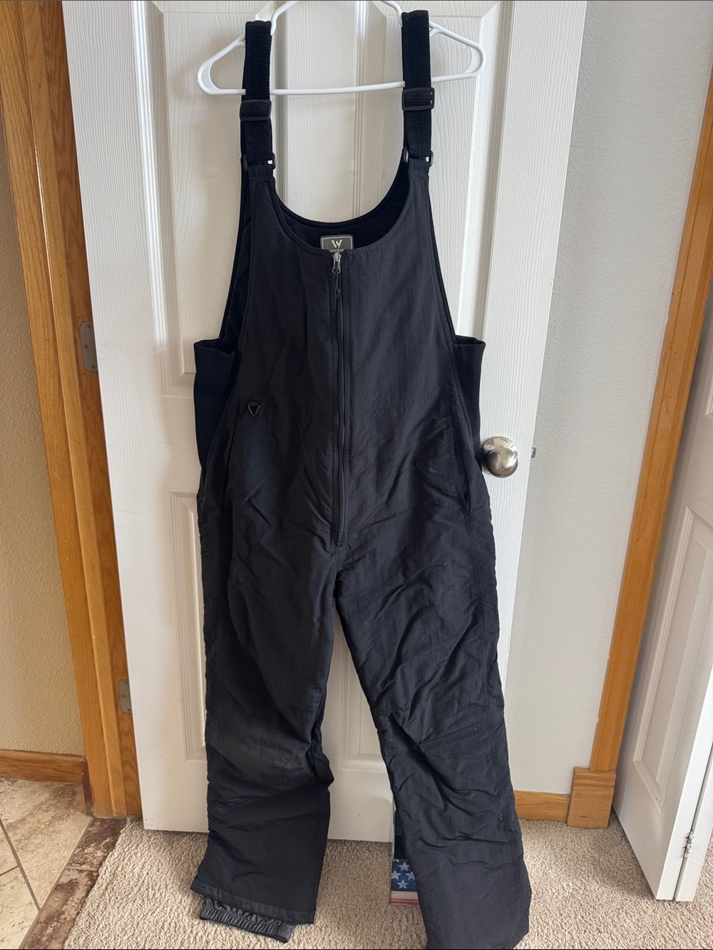White Sierra Black Men's Waterproof Bib Snow Pants with Adjustable Straps